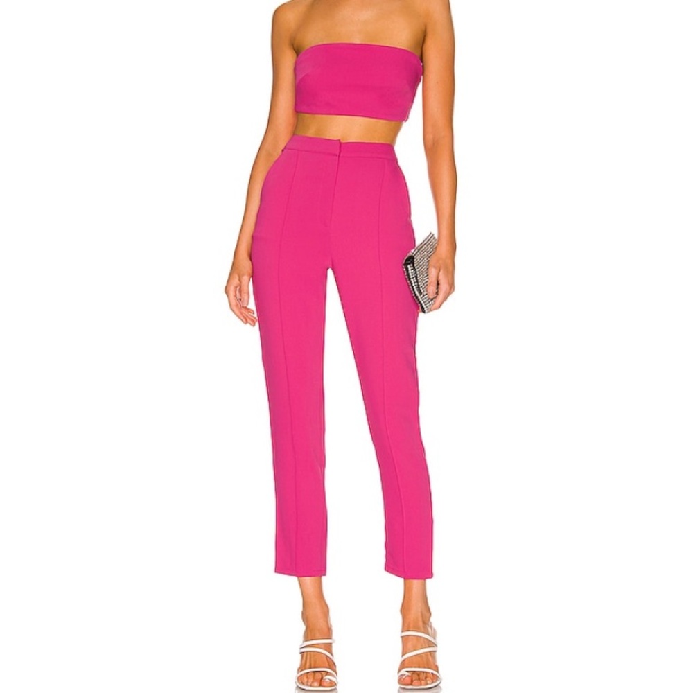 Superdown Remy Hot Pink Cropped Pant Set